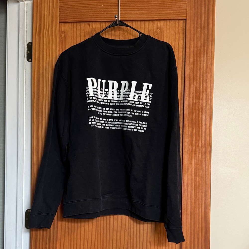 PURPLE BRAND French Terry Crew 'Black'